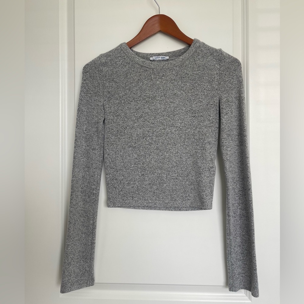 Gray Slightly Cropped Sweater